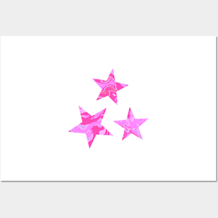 Bright pink stars Posters and Art